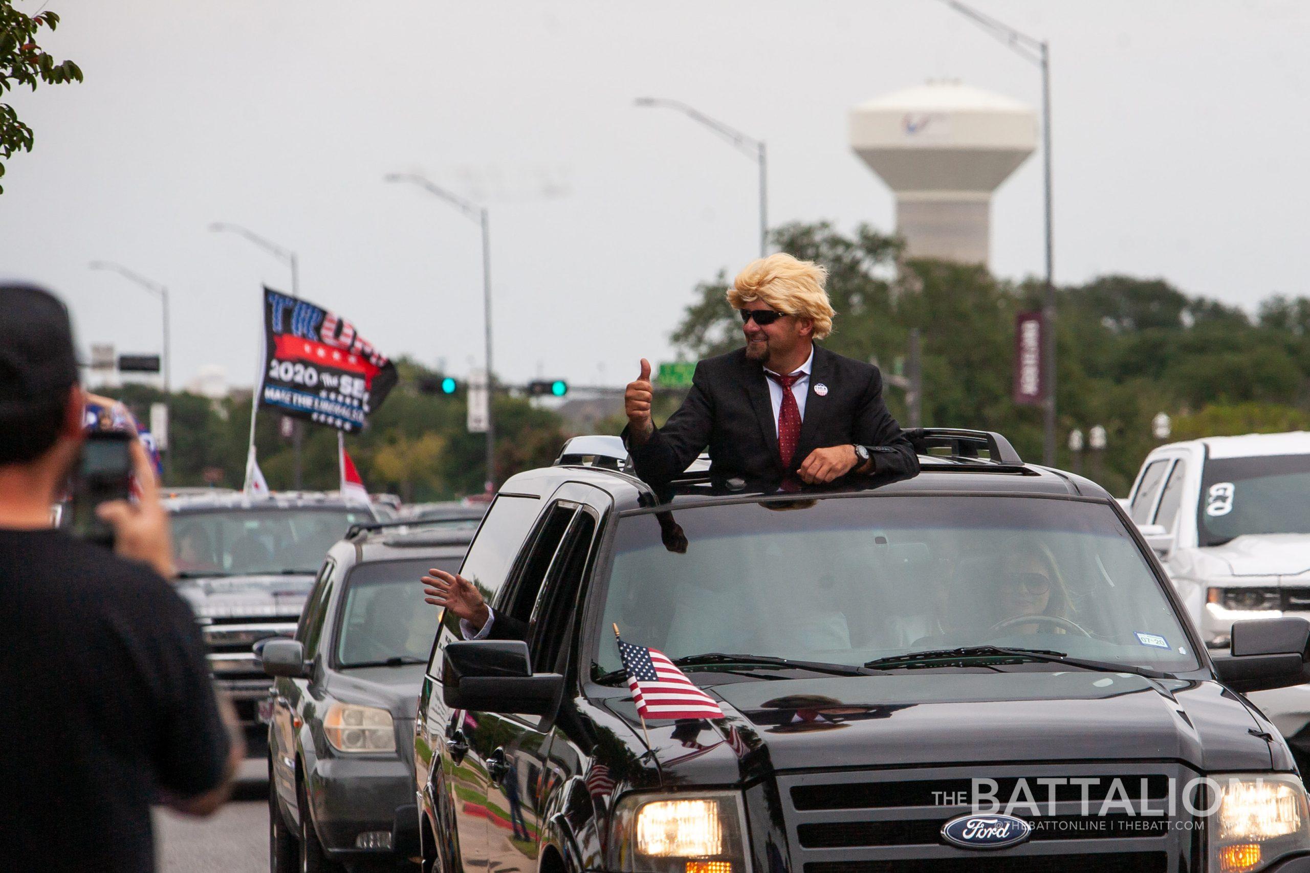 Over 100 cars gather for Trump parade in College Station