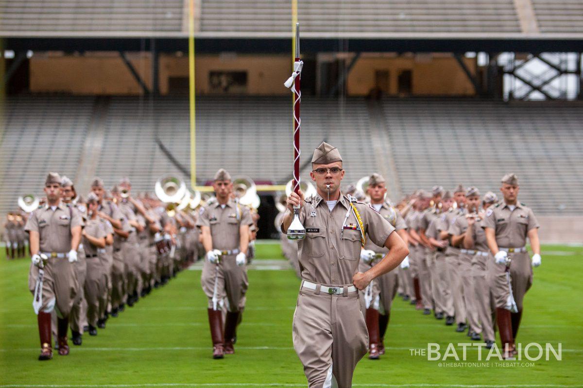 The Fightin Texas Aggie Band practiced in Kyle Field for the first time this fall on Sept. 2.