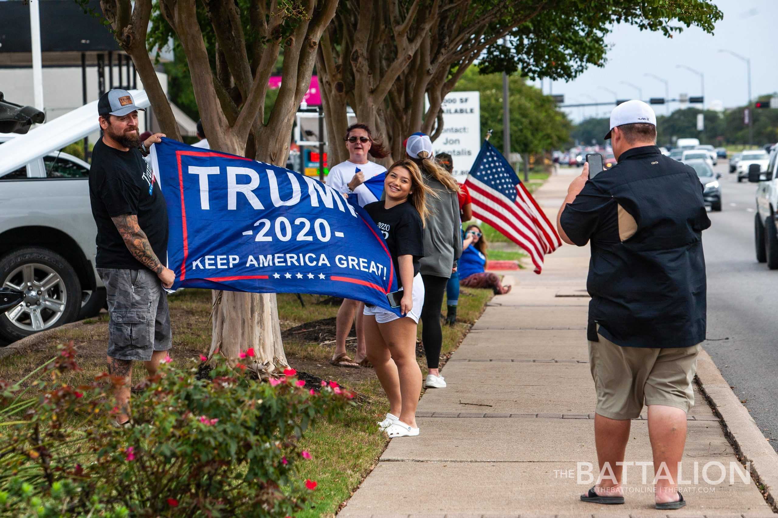 Over 100 cars gather for Trump parade in College Station