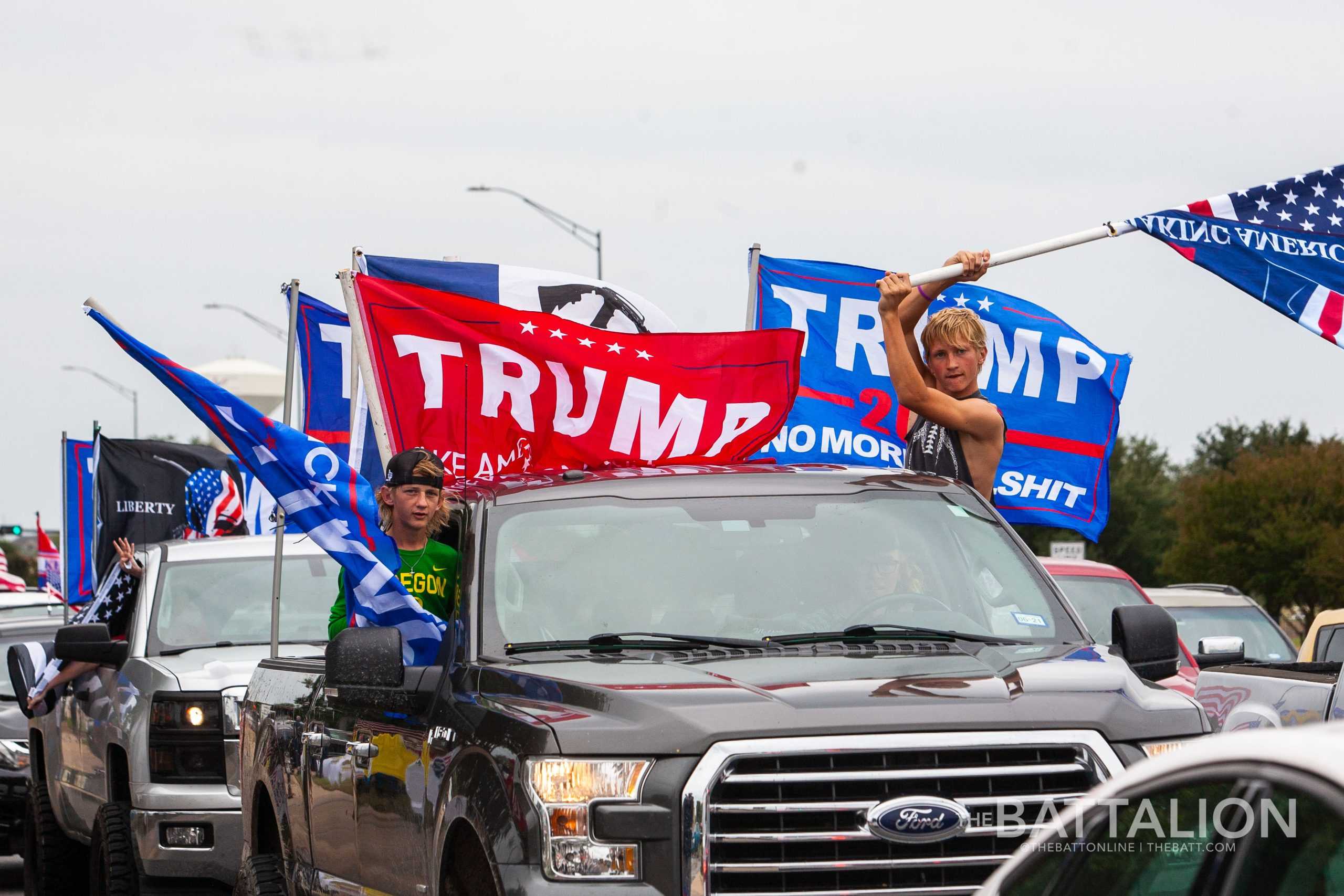 Over 100 cars gather for Trump parade in College Station