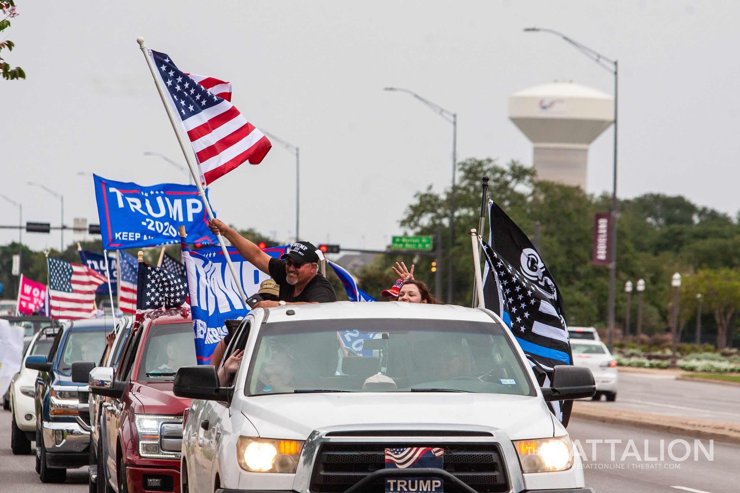 Over 100 cars gather for Trump parade in College Station