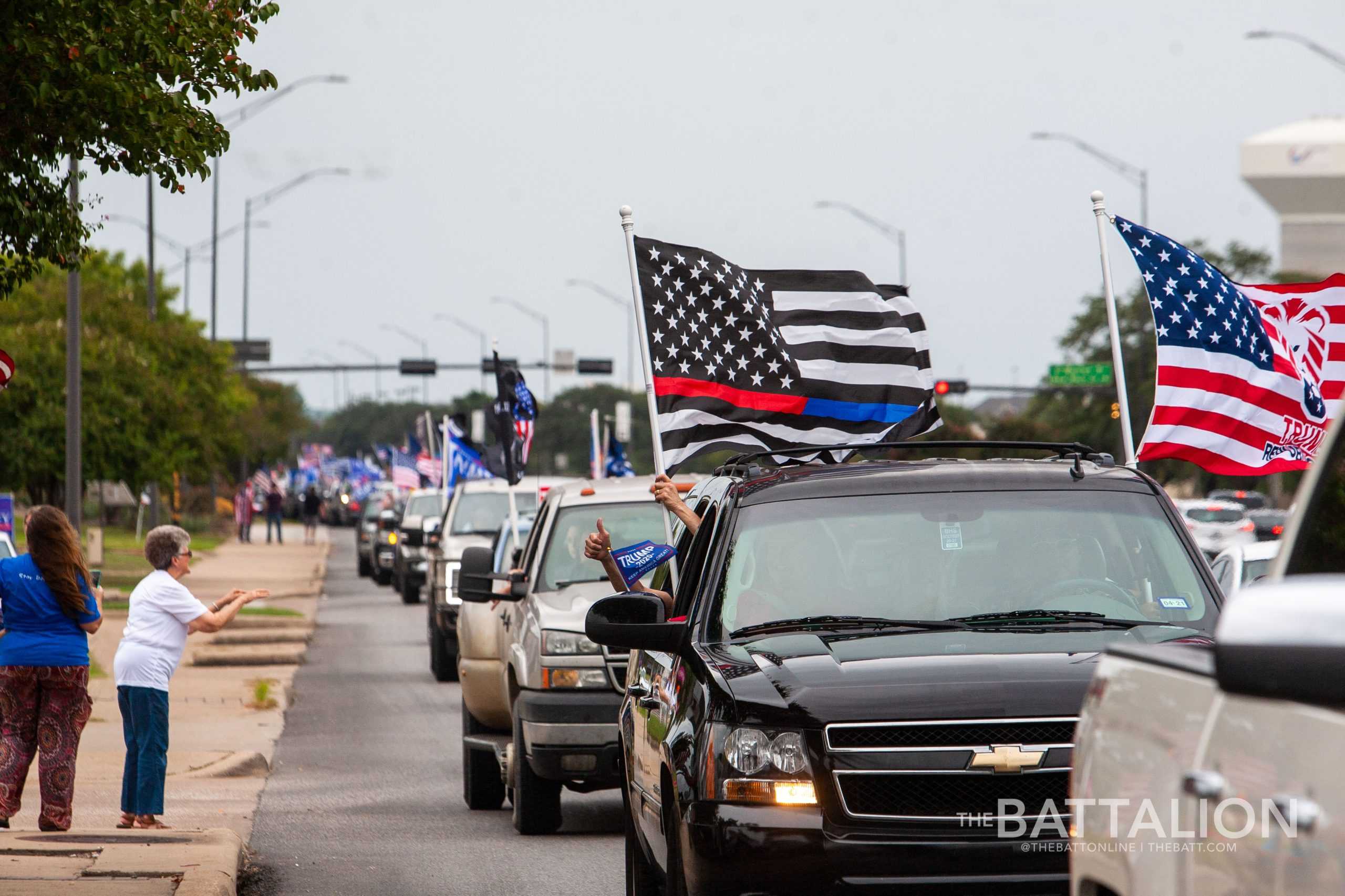 Over 100 cars gather for Trump parade in College Station