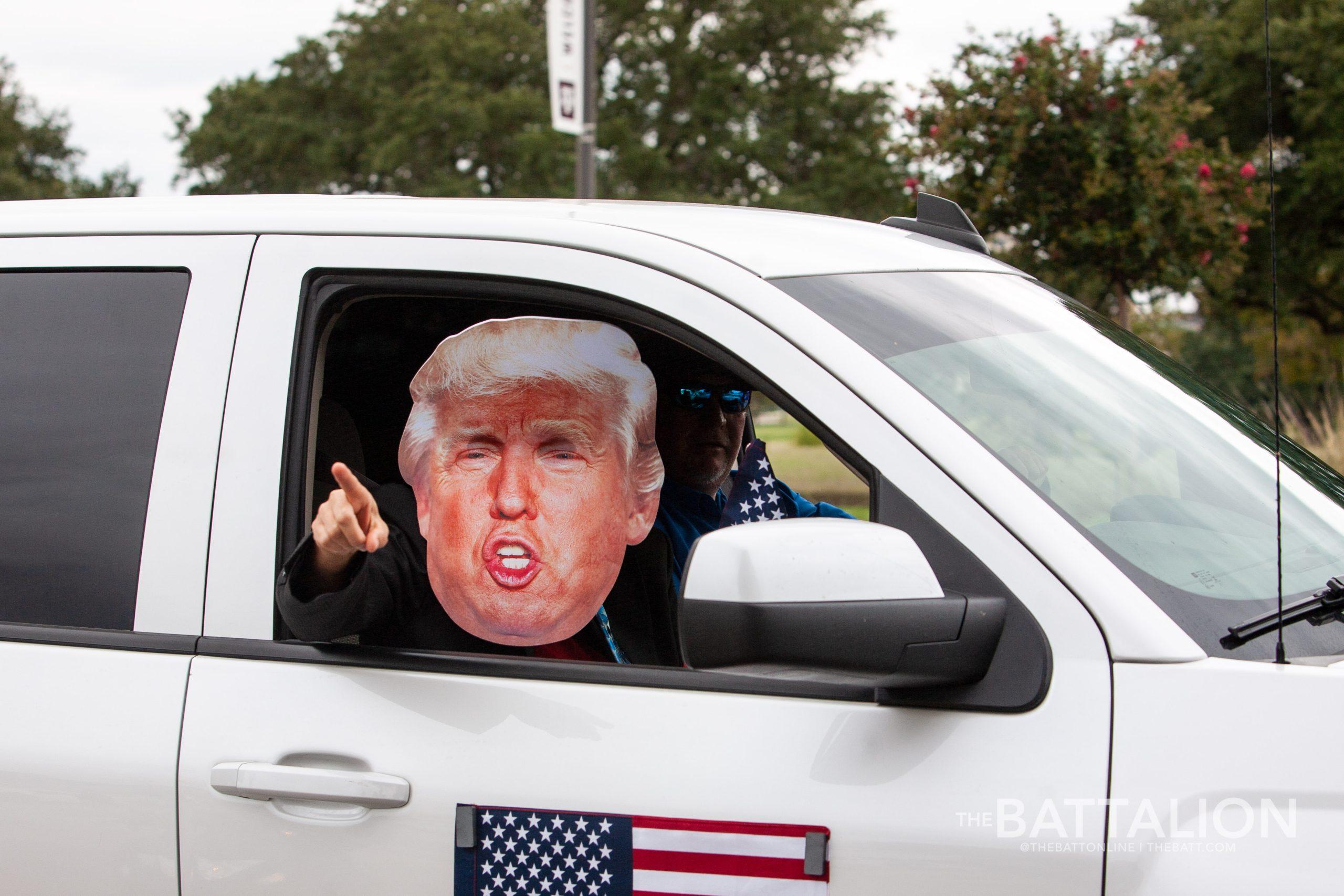 Over 100 cars gather for Trump parade in College Station