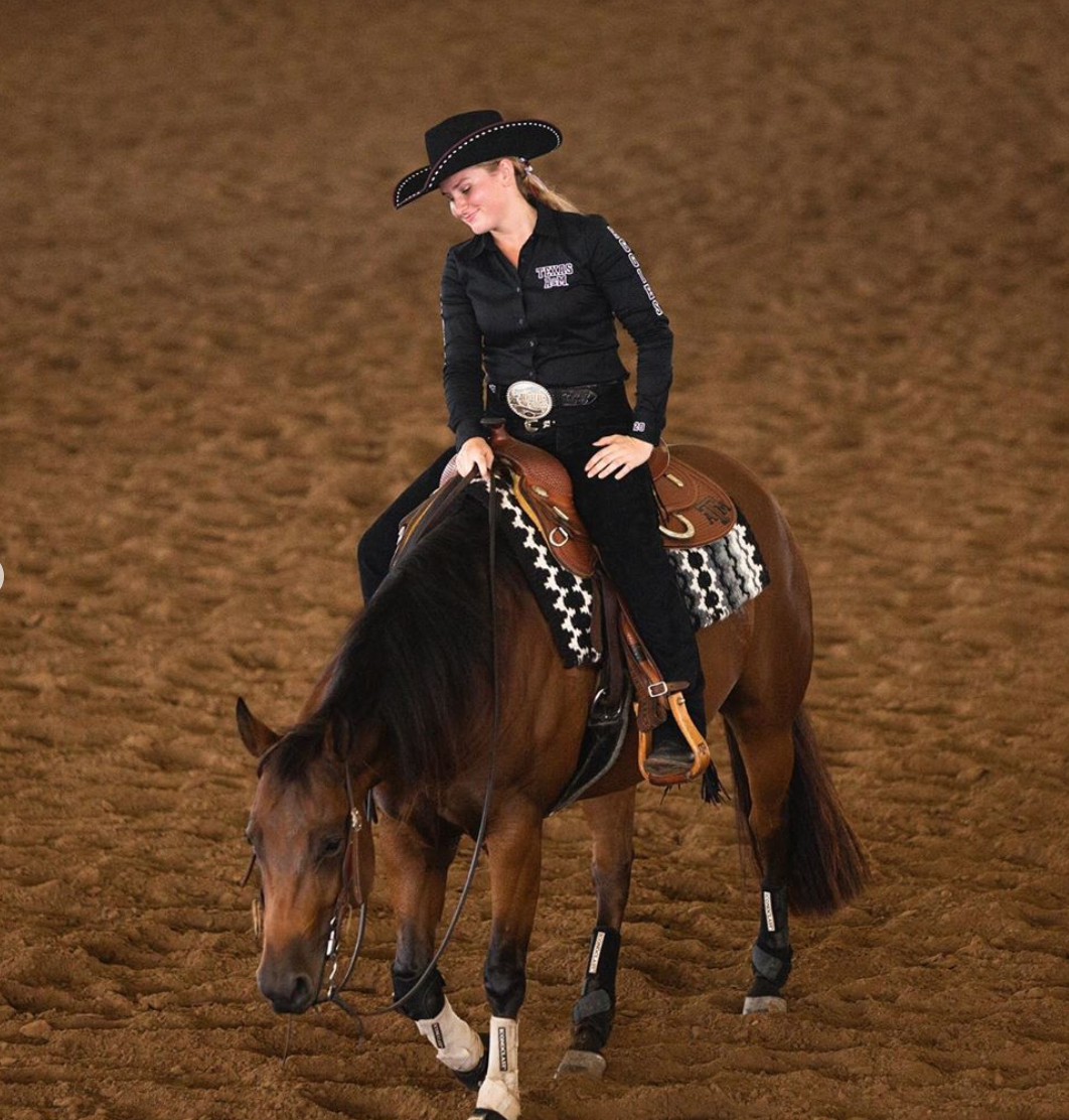 Grace Bentien is a senior equestrian team rider from Auburn, California.