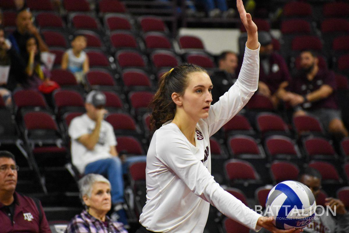 The Aggie volleyball team will host their first home match of the season in Reed Arena against Alabama on Friday March 5.