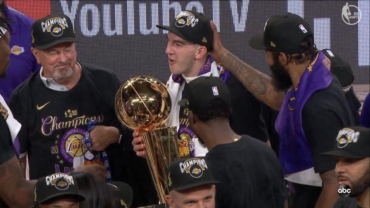 Alex Caruso celebrated the Lakers NBA Championship with his father.