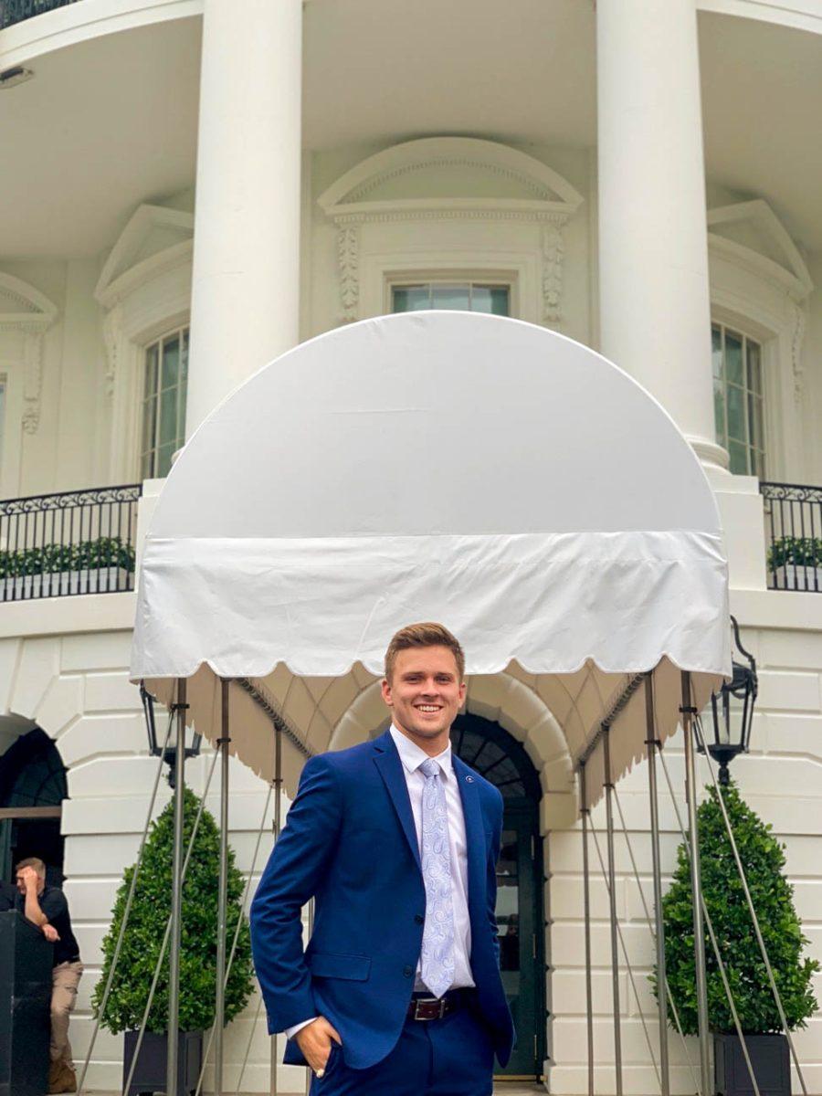 Business management senior Nathan Mize spent part of his summer interning at the White House.