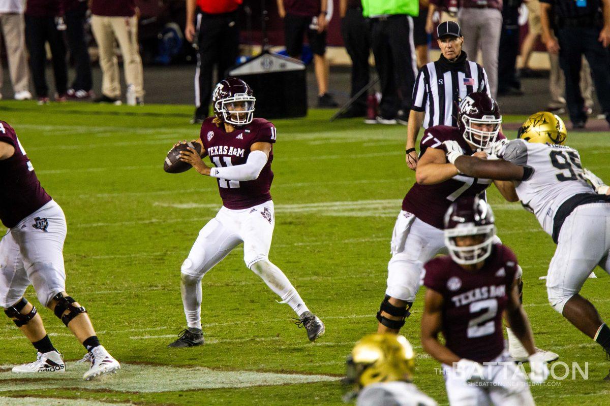 Senior quarterback Kellen Mond is at 7,886 career passing yards, 126 shy of setting Texas A&M’s new passing yards record.