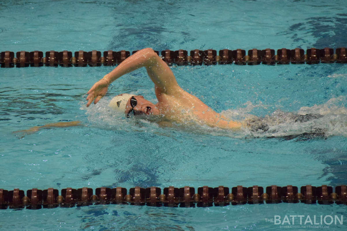 Junior Luke Stuart won the 1000 yard freestyle event with a time of 9:06:73.