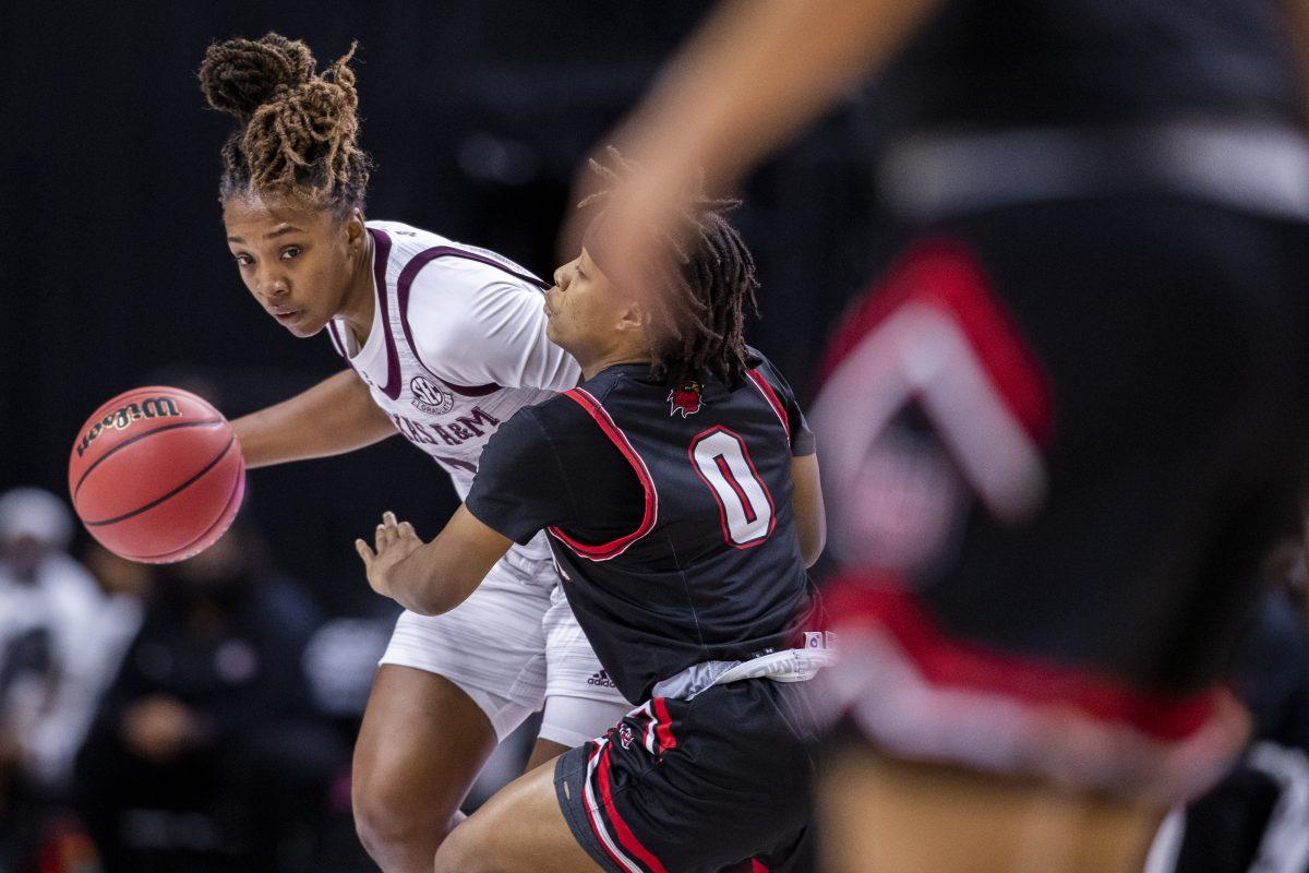 Guard+Aaliyah+Wilson+had+seven+rebounds+and+nine+points+for+the+Aggies.
