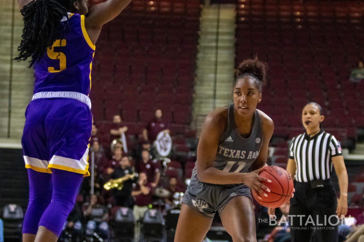 Senior Kayla Wells led the Aggies with 19 points.
