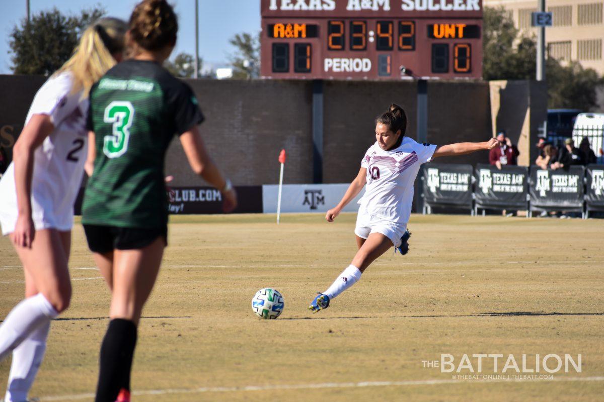 Freshman midfielder Barbara Olivieri scored the only goal for the Aggies with a 22 yard penalty kick. 