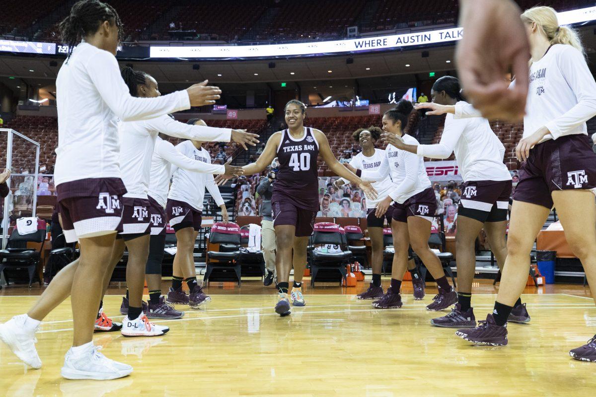 Senior center Ciera Johnson is one of eight transfers on Texas A&Ms 2020-2021 roster. 