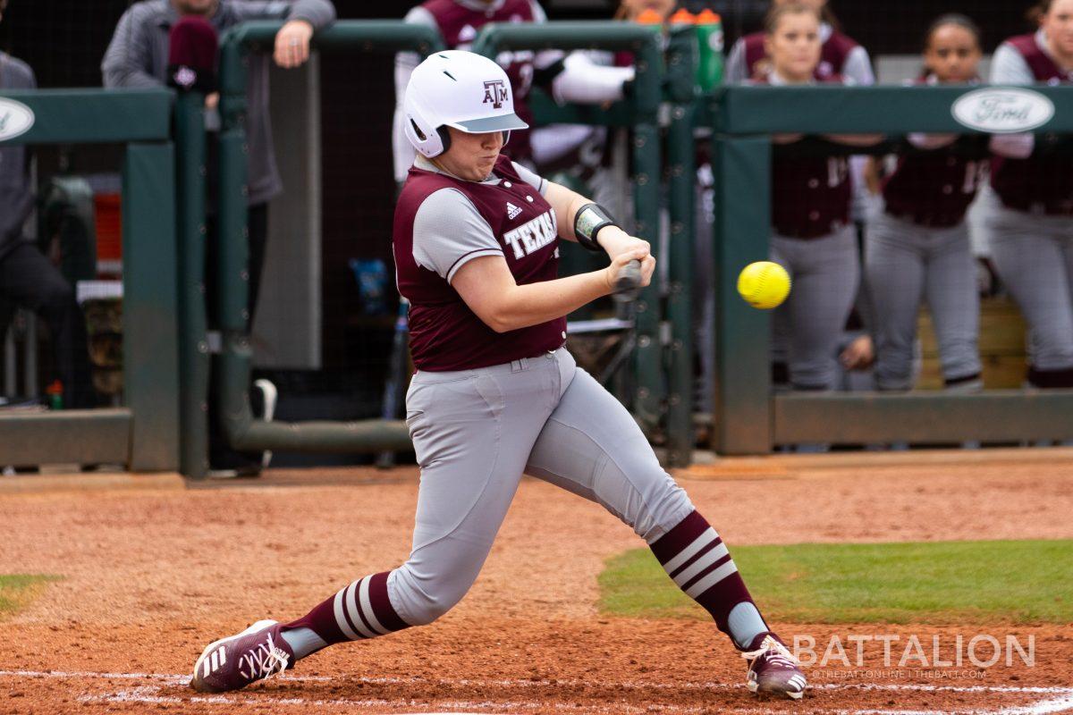 Senior centerfielder Kelly Martinez hit a grand slam in the first inning against South Carolina to give A&M an early 6-0 lead.