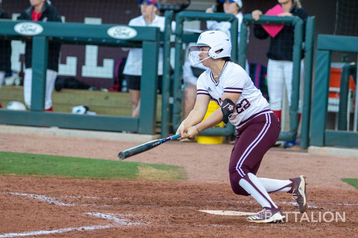 Senior Dani Elder recorded her first home run of the season, recording two in A&Ms win over Sam Houston State.