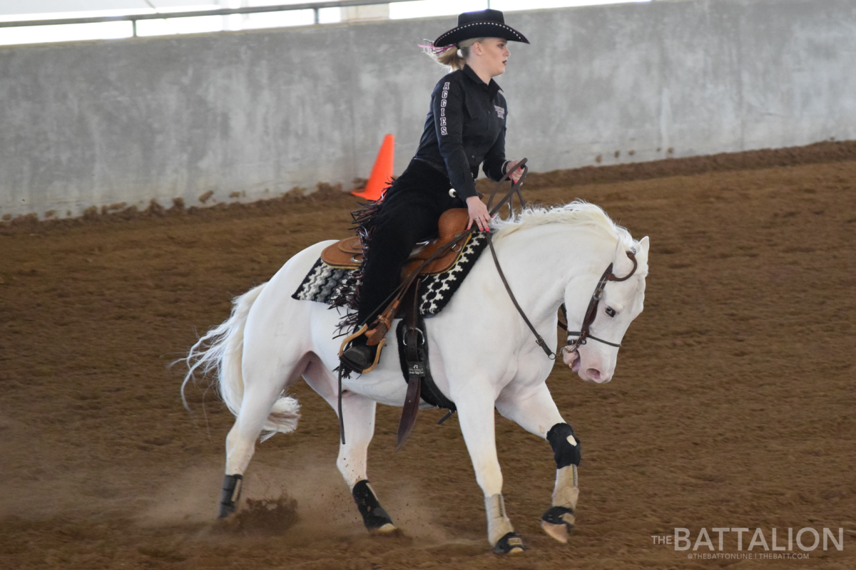 Emmy-Lu Marsh turns her horse during the reigning event.