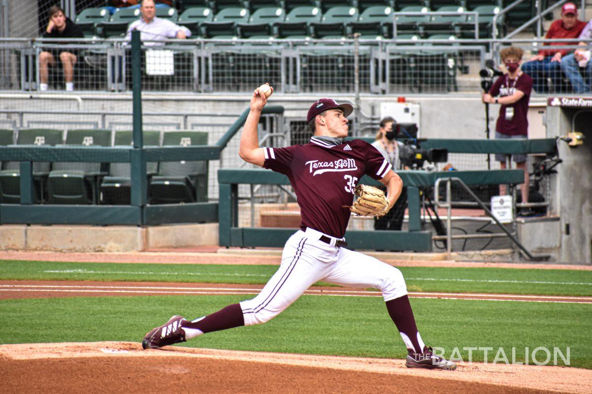 Freshman pitcher Nathan Dettmer allowed three runs on one hit in 2.1 innings pitched. 