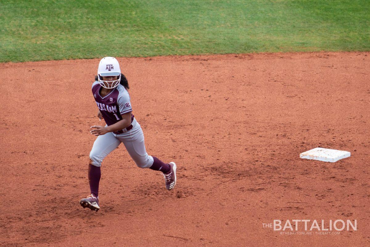 Sophomore Taudrea Sinnie scored the Aggies lone run on Friday against No. 17 Kentucky.