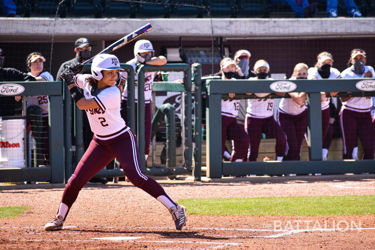 Freshman infielder Rylen Wiggins recorded the first home run of her career in the Aggies loss to Florida to close out the regular season. 