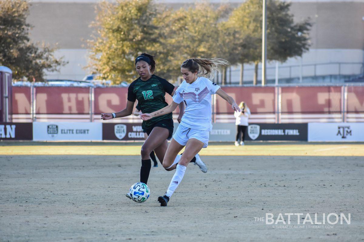 Sophomore defender Katie Smith said the Aggies have upped the intensity of their practices ahead of their Elite 8 matchup with North Carolina. 