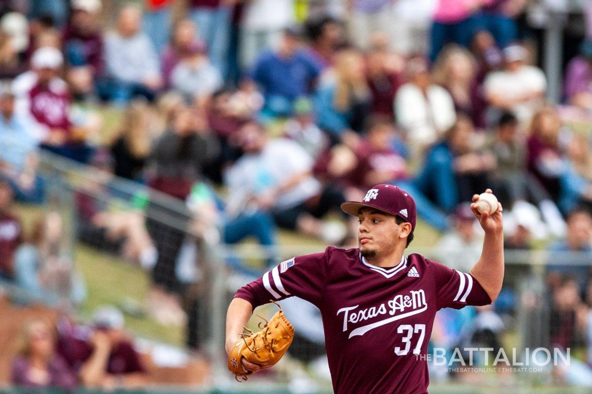 Pitcher+Dustin+Saenz+will+get+the+start+on+the+mound+on+Friday+as+the+Aggies+open+their+final+road+series+against+Auburn.+Chris+Weber+is+slated+to+start+on+Saturday%2C+while+Sundays+spot+will+remain+open.