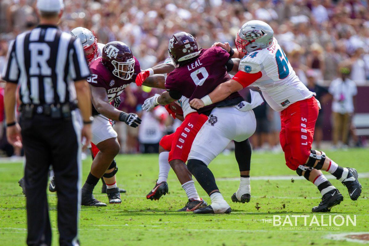 DeMarvin Leal and Jayden Peevy fight to takedown the opposing ball carrier.