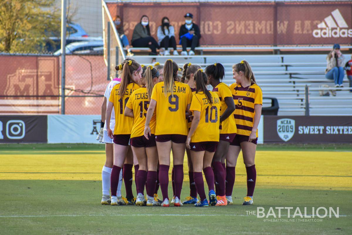 The Texas A&M soccer team took on No. 9 ranked Pepperdine for their last non-conference match of the season on Sunday, Sept. 19. The game against Pepperdine also served as Texas A&Ms annual Turn It Gold match in support of childhood cancer awareness. 