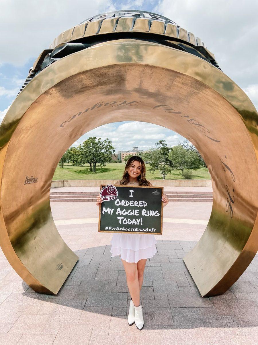 Co-Sports Editor Jennifer Streeter receives her Aggie Ring this Friday Sept. 24 at 4:30pm. 