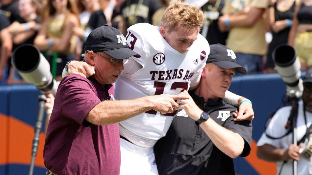 In the Saturday, Sept. 11 game against Colorado, redshirt freshman and starting quarterback Haynes King was taken down during Texas A&Ms second drive of the game. 
