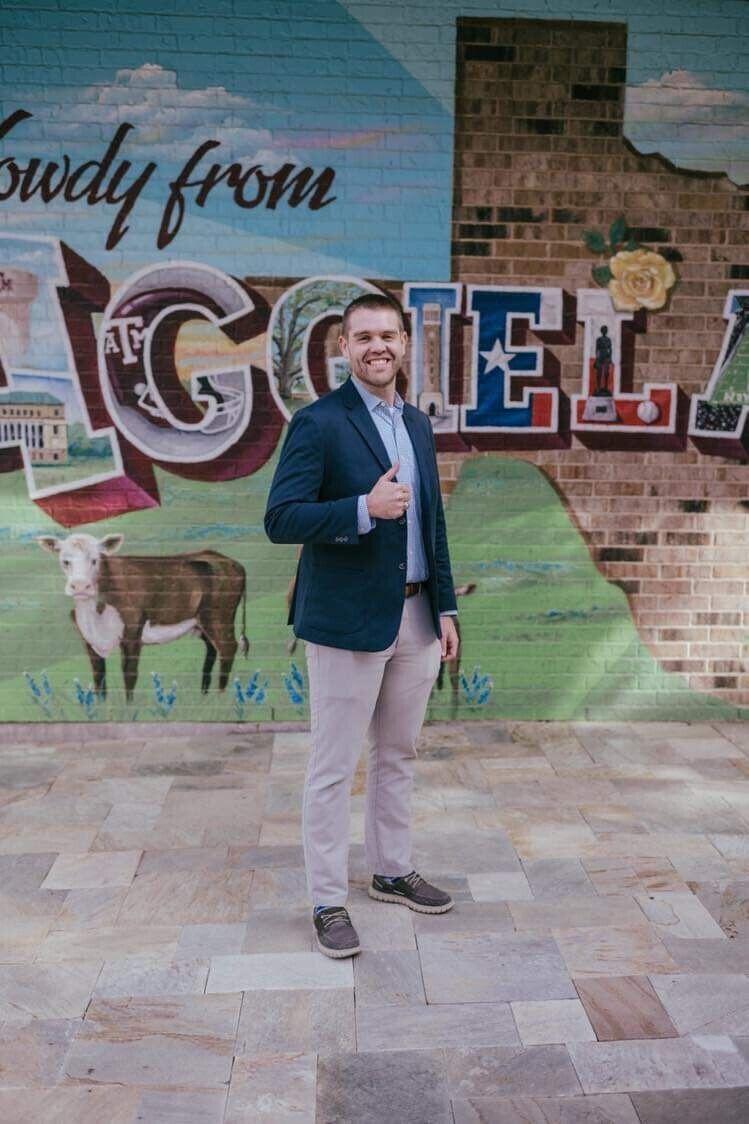 <p>Candidate for College Station City Council William Wright addresses the student body as he seeks election to City Council Seat 4.</p>