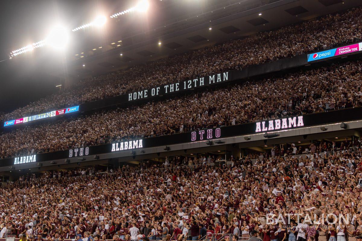 Texas A&Ms 12th Man was in full force for the Saturday, Oct. 9 game against Alabama.