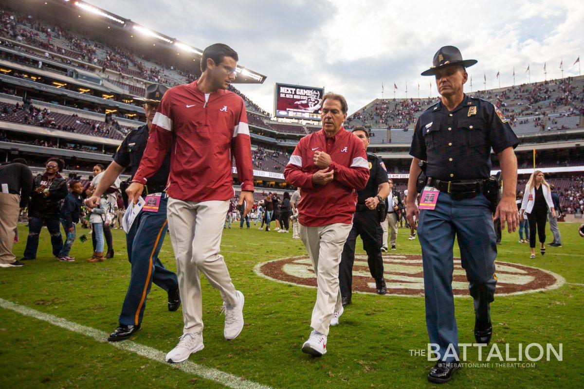 Since taking over as head coach of the Alabama football team in 2007, Nick Saban has never lost in Kyle Field.