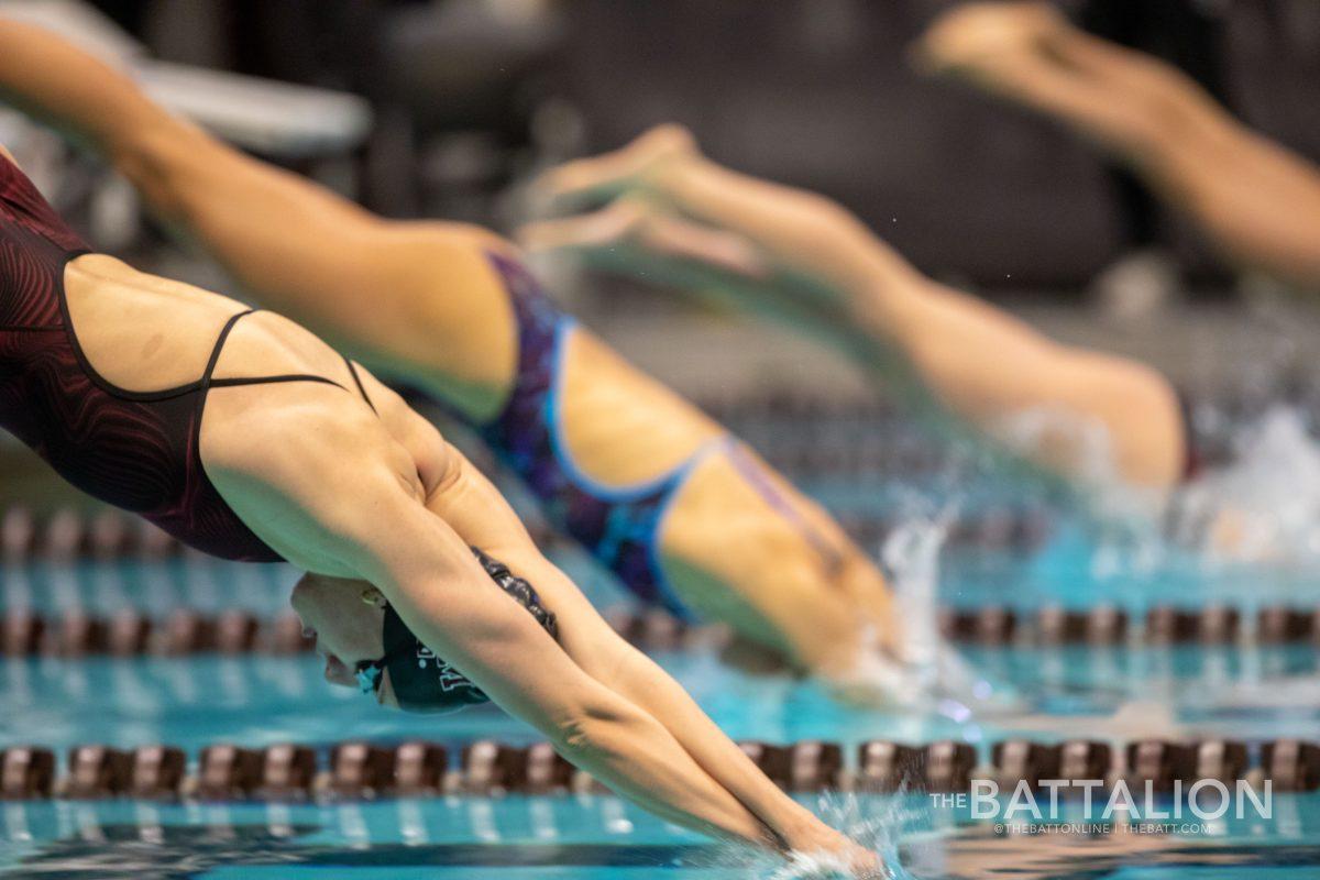 <p>A&M women's swim defeated Rice with a solid showing, winning 10 of the team's 14 competitions in Houston</p>