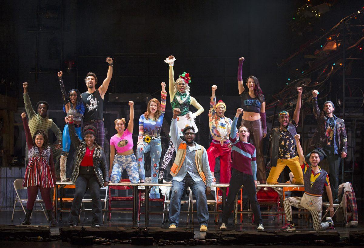 The rent cast perform at one of their events