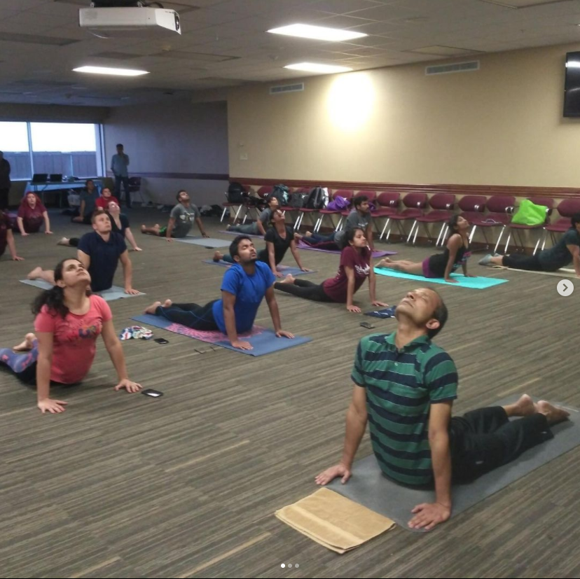 <p>Texas A&M’s Bhakti yoga club gives students an outlet to relieve and manage their stress. The club meets once a week on Friday afternoons for guided exercises.</p>