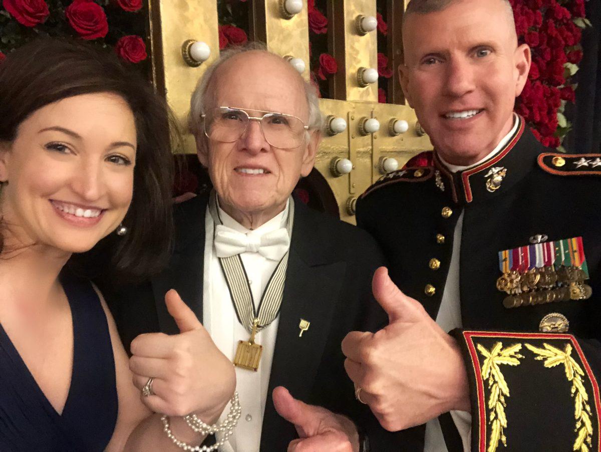 From left to right: Elizabeth Alexander, Class of 2001 and communications director for First Lady Jill Biden; Thomas DeFrank, Class of 1967 and president of the Gridiron Club; and Gen. Eric Smith, Class of 1987 and assistant commandant of the United States Marine Corps. 