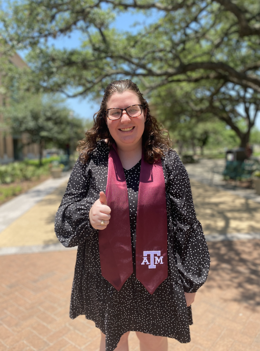 News editor Aubrey Vogel is graduating from Texas A&M with a Bachelors in University Studies-Journalism on Friday, May 13 at 4 p.m.