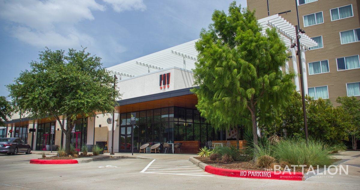 <p>The exterior of POV Coffee House, an extension of The Stella Hotel, in Bryan, Texas on June 14, 2022.</p>