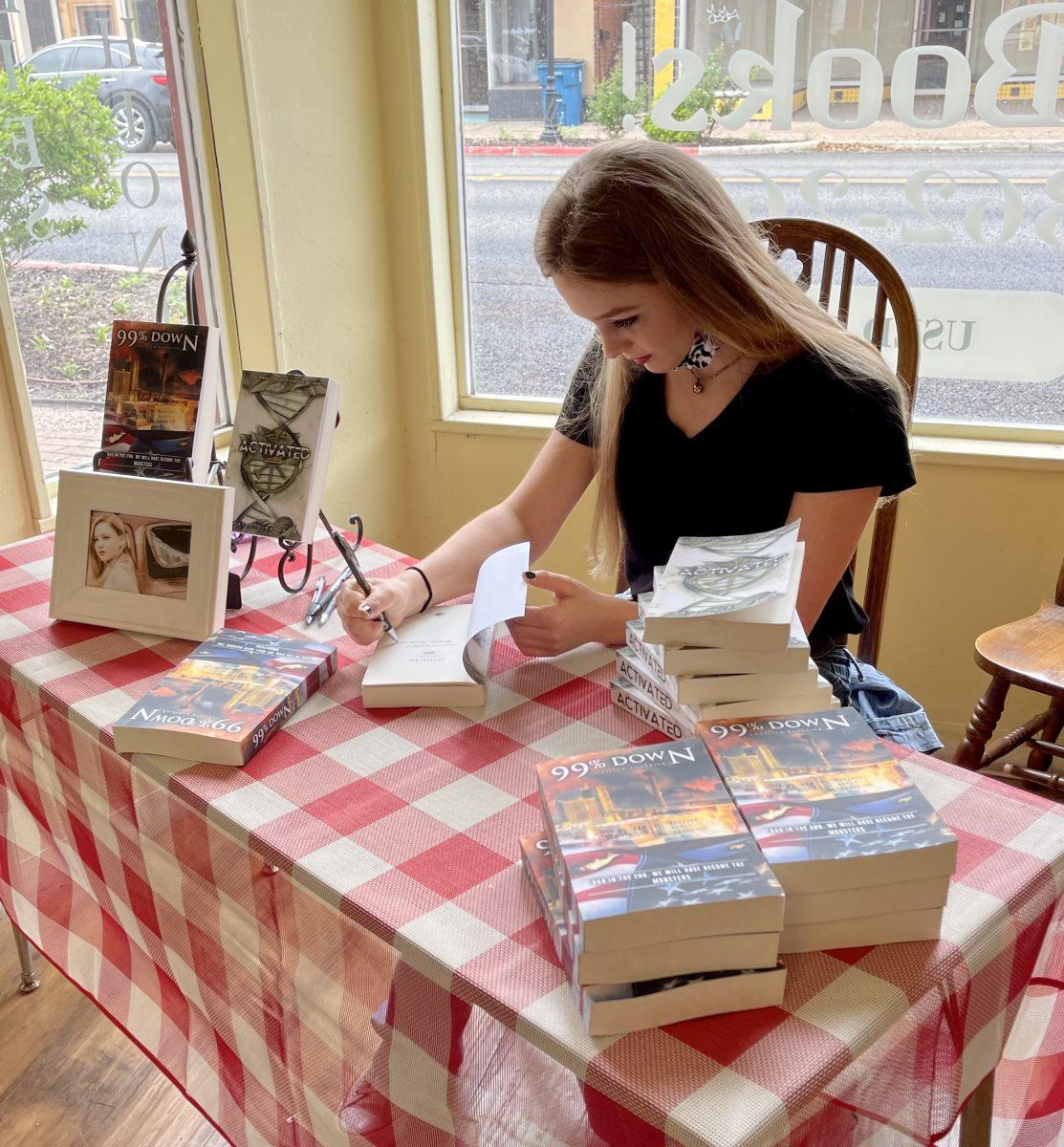 Chaselyn Roderick at her book release in Beeville, TX April 2021. 