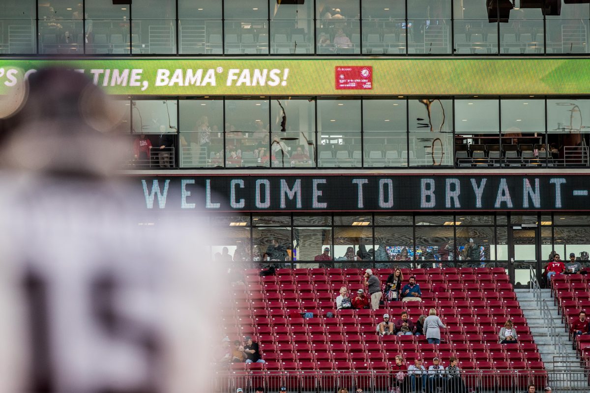 Freshman QB Conner Weigman (15) warms up before the game against the Alabama Crimson Tide on Saturday, Oct. 8, 2022, at Bryant-Denny Stadium in Tuscaloosa, Alabama.
