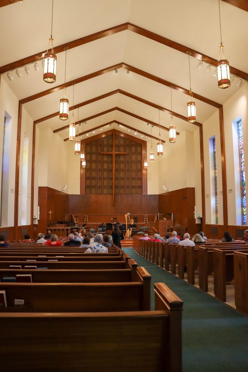 Audience waiting for the choral during the Night/light Concert at the First Presbyterian Church on March 5th, 2023