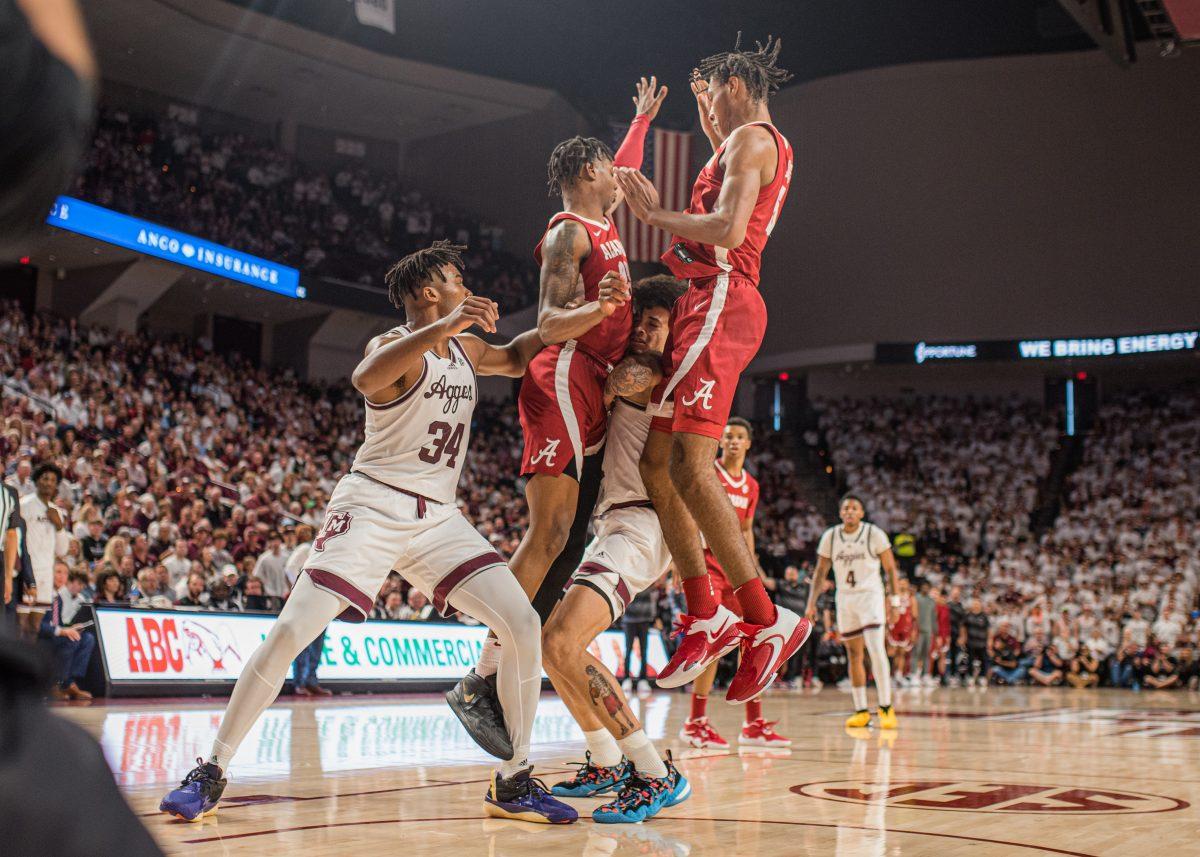 Junior F Andersson Garcia (11) tries to shoot the ball during a game vs. Alabama on Saturday, March 4, 2023.