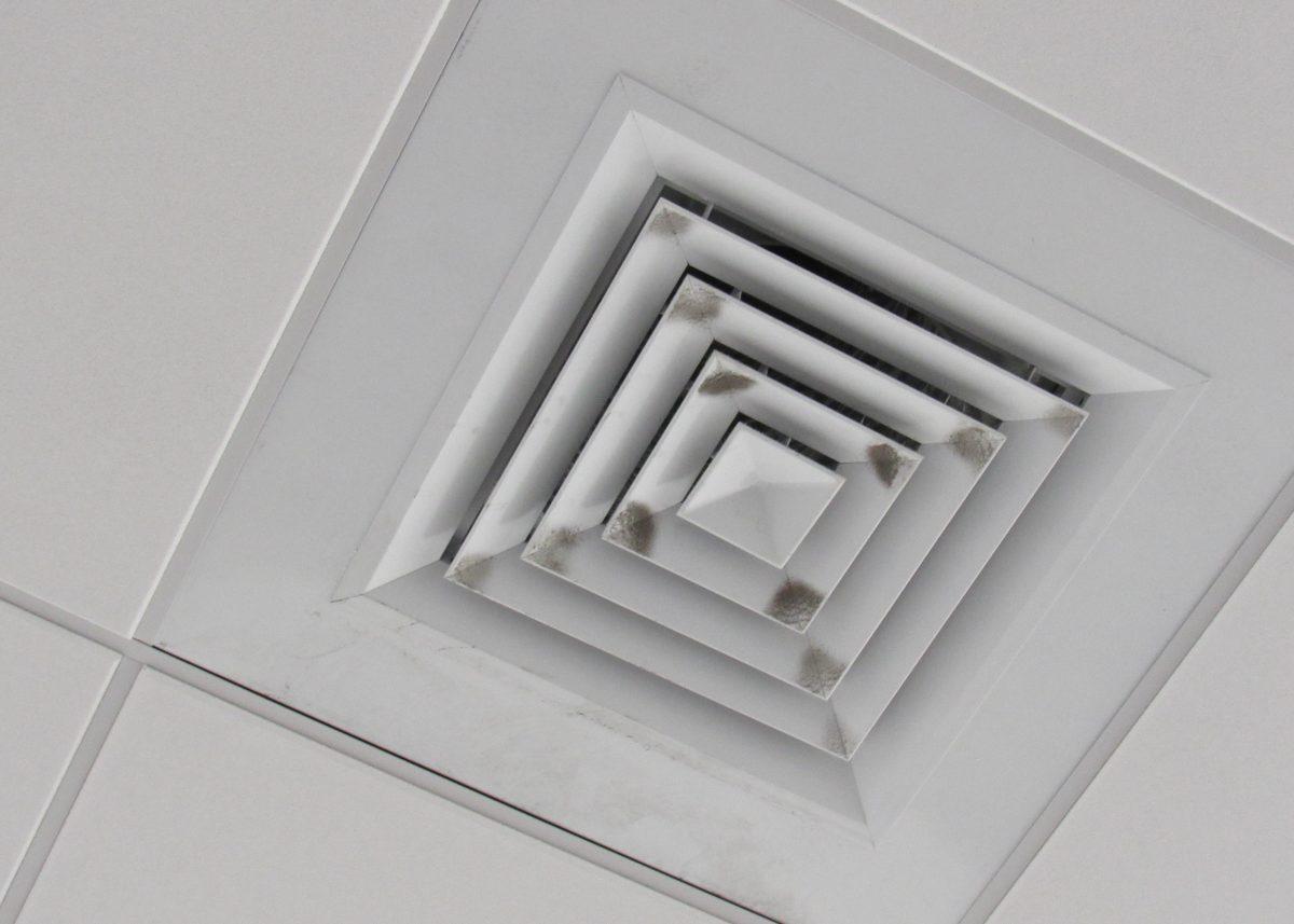 A ceiling vent in the Evans Library Annex on Thursday, April 6, 2023.