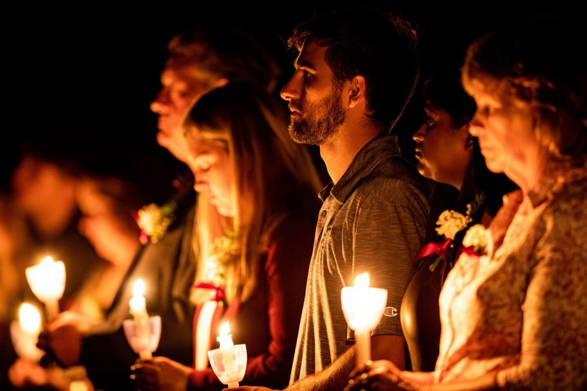 Candleholders during Muster at Reed Arena on Friday, April 21, 2023.