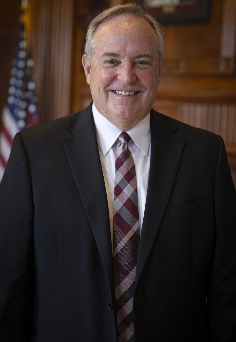 <p>Mark A. Welsh III, interim president of Texas A&M University, on July 27, 2023, in College Station, Texas. (Barry Berenson/Texas A&M University Division of Marketing & Communications)</p>