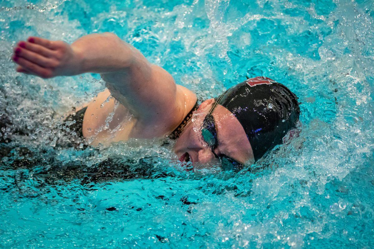 Senior Abby Grottle competes in the Womens 500 Yard Freestyle during the 2023 SEC Swimming & Diving Championships at the Rec Center Natatorium on Wednesday, Feb. 15, 2023.