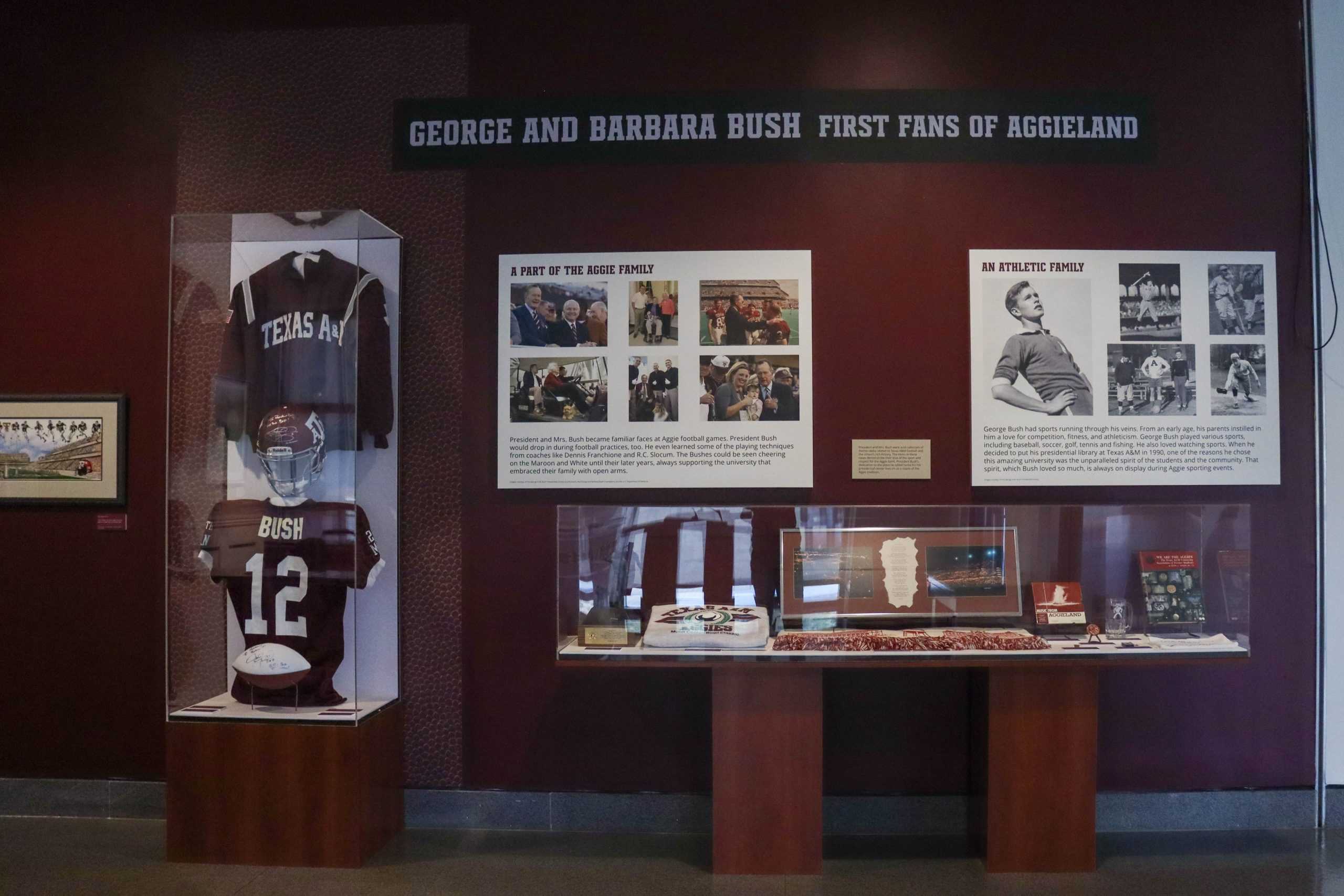 Aggie football exhibit boasts rich history at Bush Library & Museum