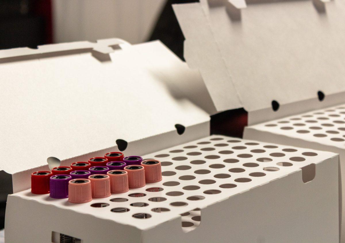 A stack of&#160;vacutainers sit in the American Red Cross blood donation center on Wednesday, Oct. 18, 2023.&#160;&#160;