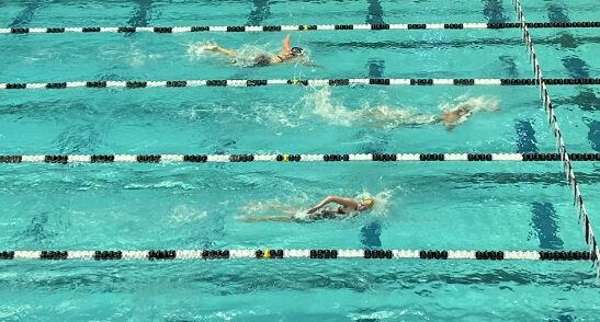A&M swimming competes in the 200 free against UT and Georgia Tech at the Rec Center Natatorium on Nov. 3. 