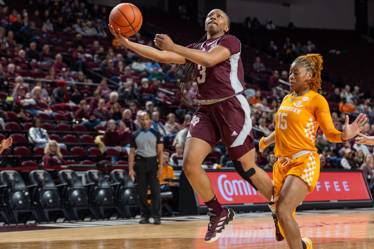 Junior+G+Tineya+Hylton+%283%29+makes+a+layup+during+A%26amp%3BMs+game+against+Tennessee+on+Sunday%2C+Jan.+14%2C+2024+at+Reed+Arena.+%28CJ+Smith%2FThe+Battalion%29